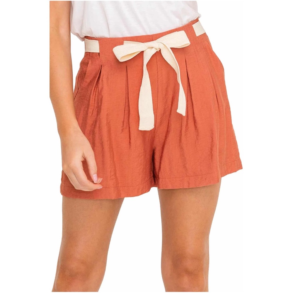 NWT 90s Style Soft Front Tie Pleated Shorts